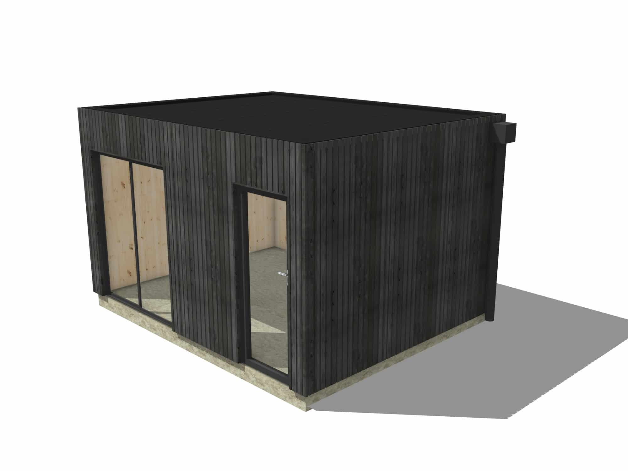 Tiny house ossature bois en bois 4,4 x 3,5 x 2,7 m / menuiseries alu k-line - 2