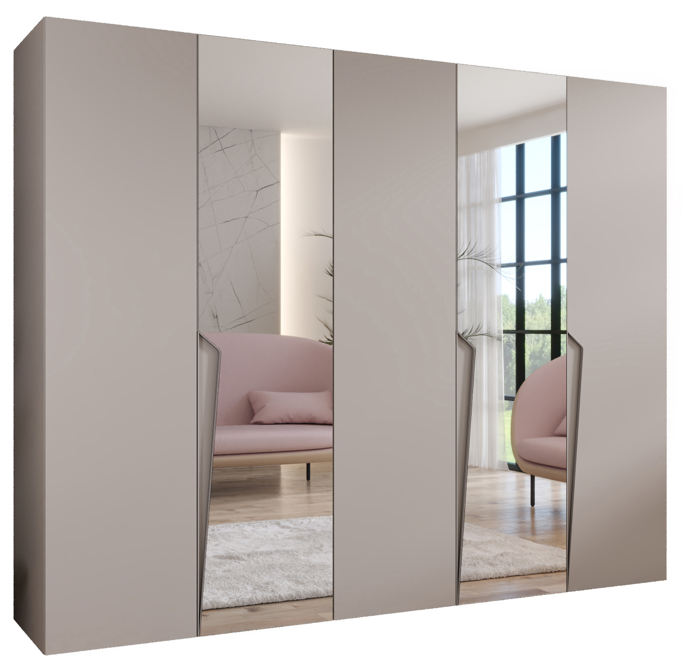 Szafa uchylna otwierana Piano 2 250 x 52 x 202 cm kaszmir + u. Kaszmir Abiks Meble