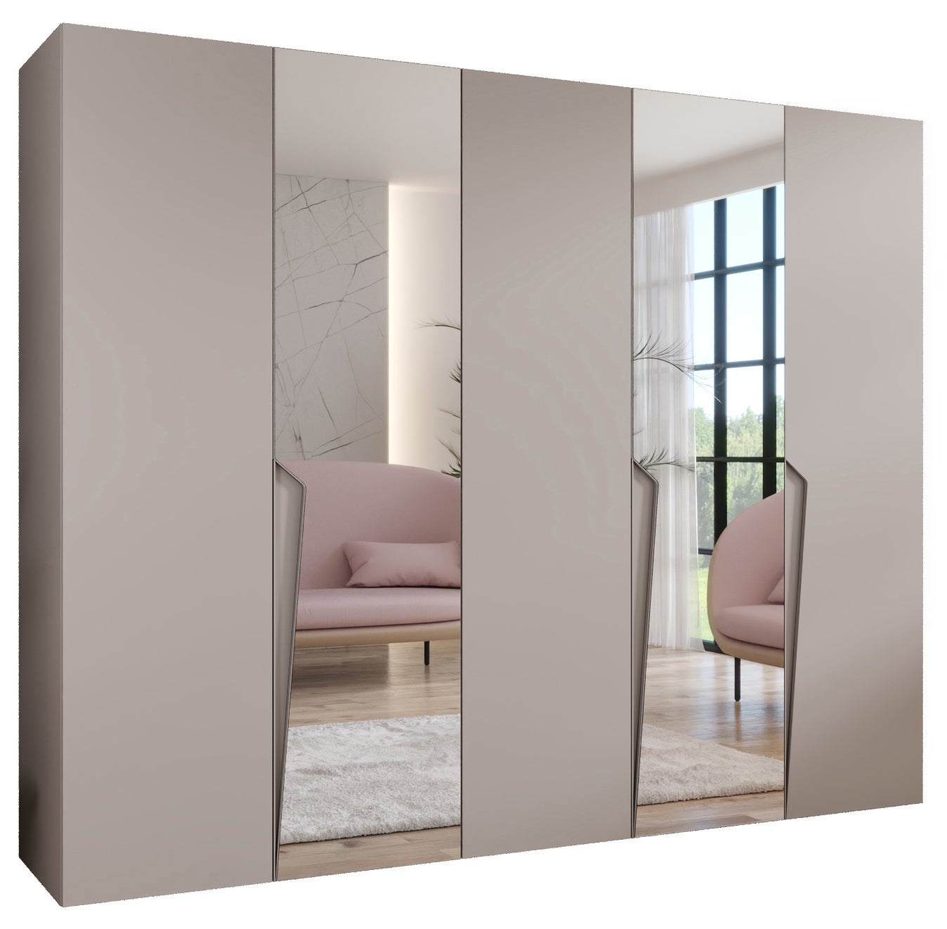 Szafa uchylna otwierana Piano 2 250 x 52 x 202 cm kaszmir + u. kaszmir