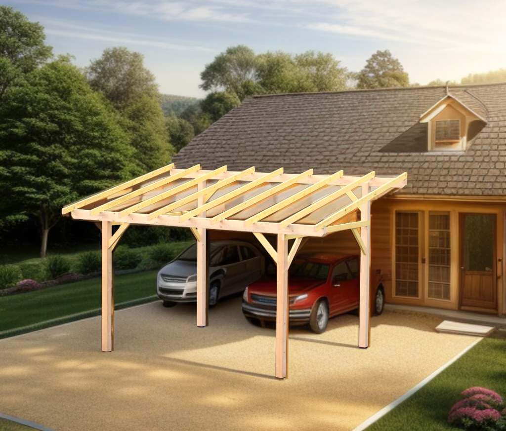 Carport en Bois 4 x 4 m - Foresta ANGLES | Leroy Merlin