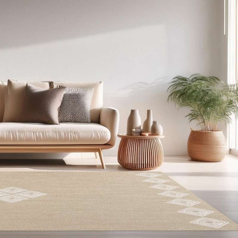 Tapete de vinil Premium de Alta Gama, Almofadas de quarto Lavável antiderrapante e resistente Étnica Brancas 160x230 cm - 9