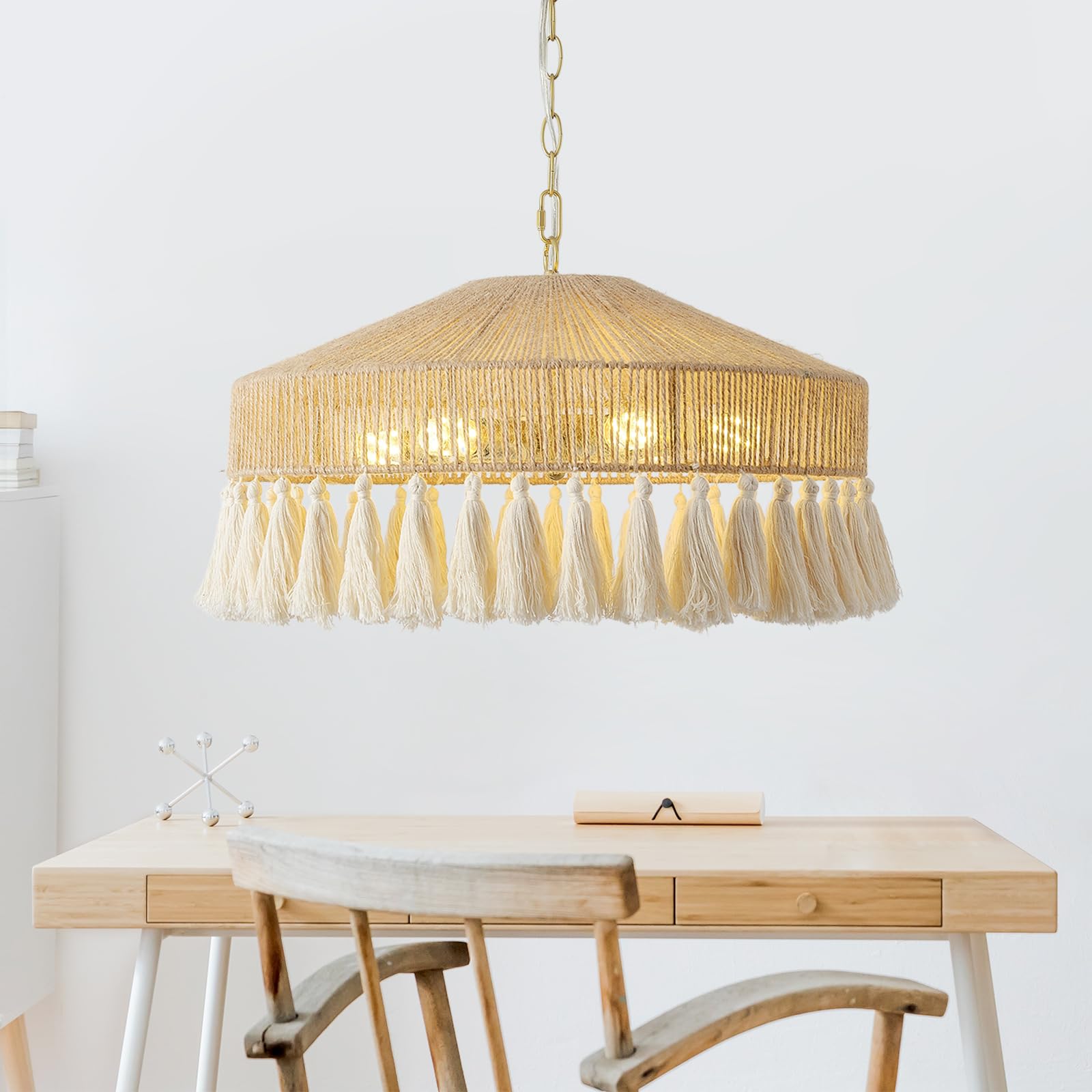 Lustre de chambre, éclairage d'ambiance, lustre de style mansardé, lustre de style bord de mer,décoratif,1 ampoule,minimaliste,idéal pour la chambre - 6