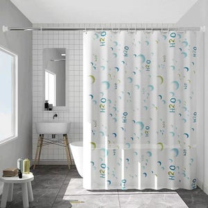 Rideau De Douche Imperméable 180x200 Cm - Tissu Anti-moisissure, 12 Anneaux Inclus