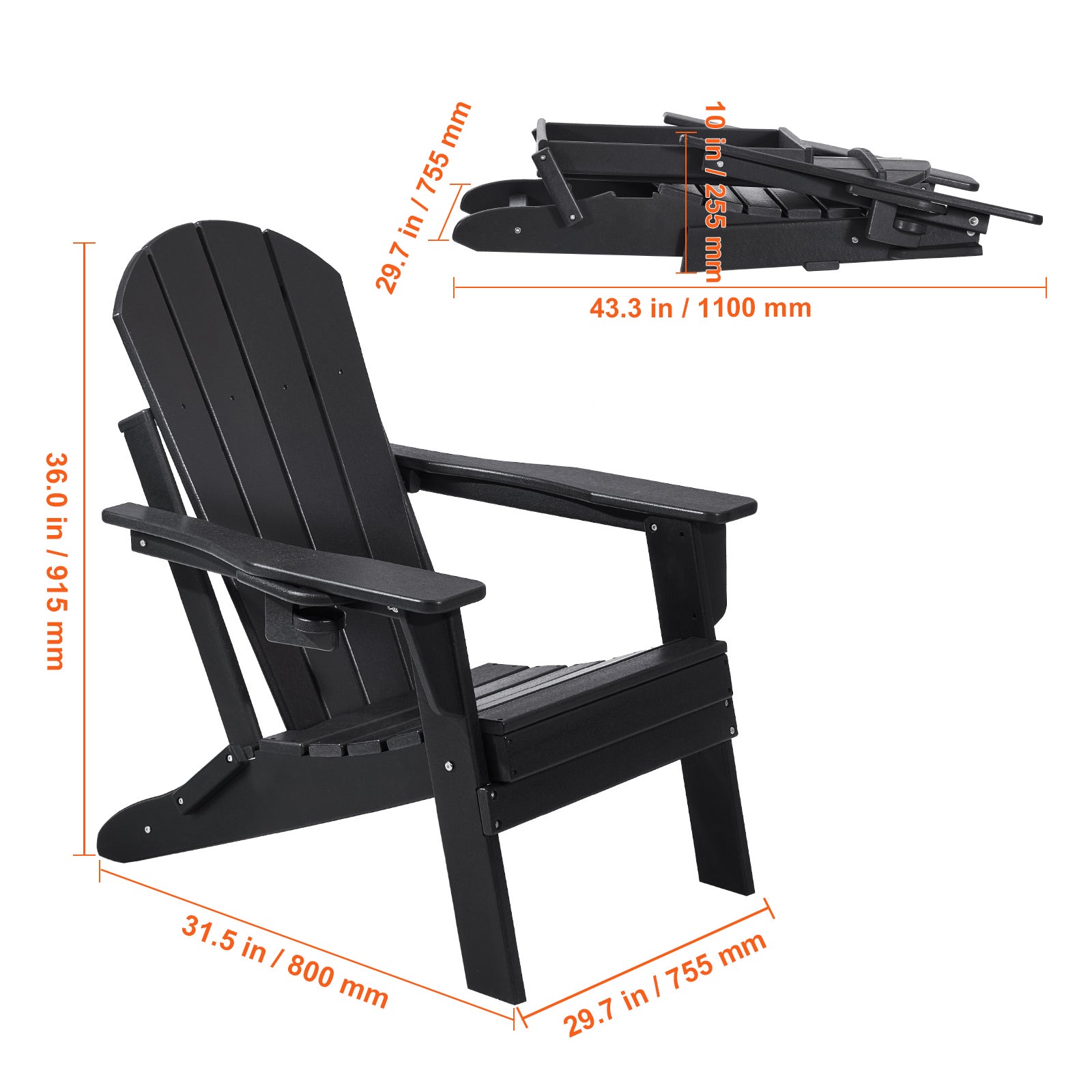 Set di sedie Adirondack,SucceBuy sedie pieghevoli da esterno per
