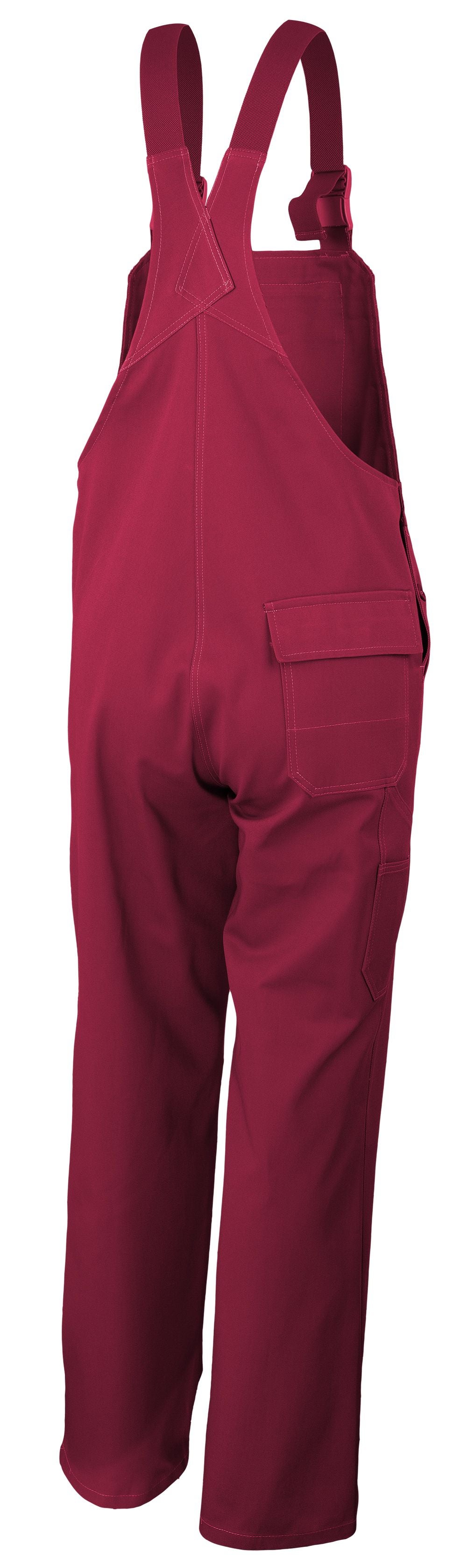 Qualitex - salopette favorite - pantalon de travail en pur coton - rouge - size 50 - Unisex - bleu de travail résistante avec 7 poche - 2