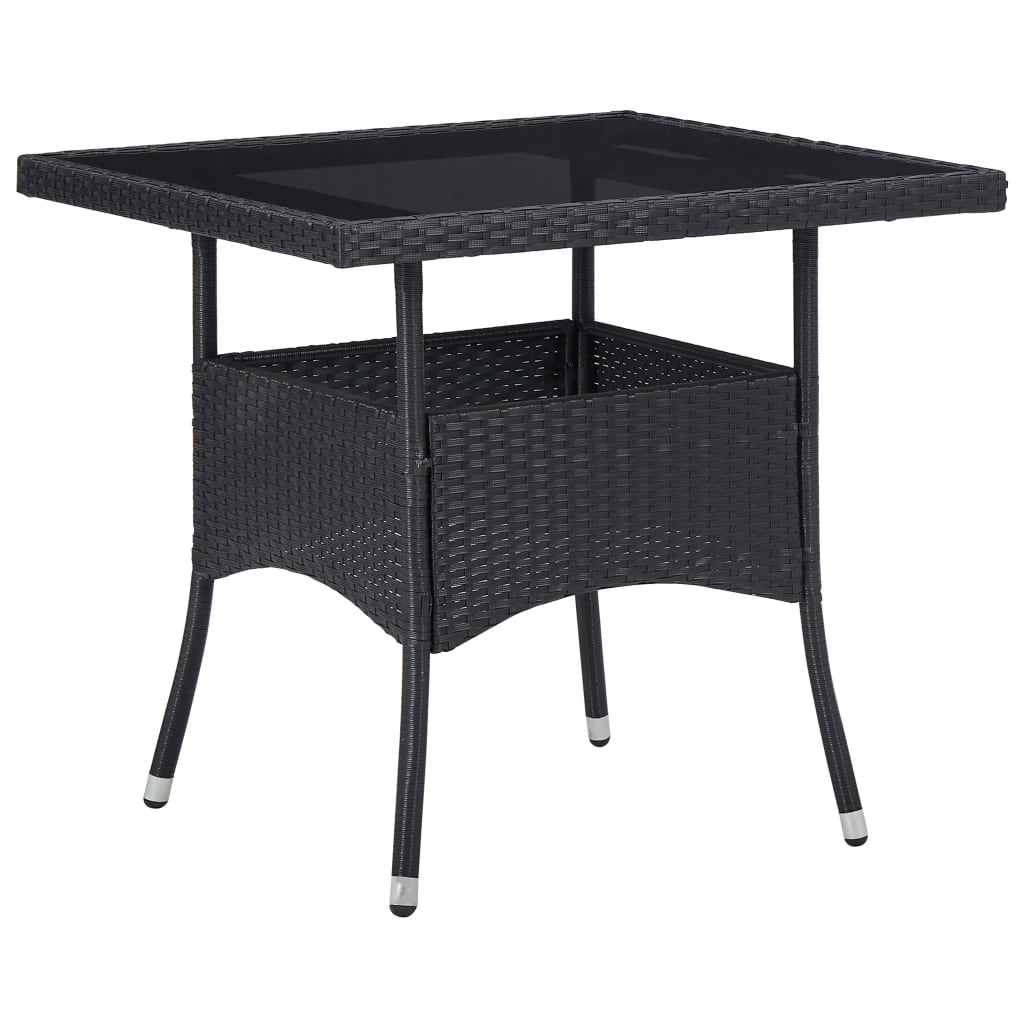 Ensemble à dîner de jardin 3 pcs Noir Résine tressée et acacia 4 - 3