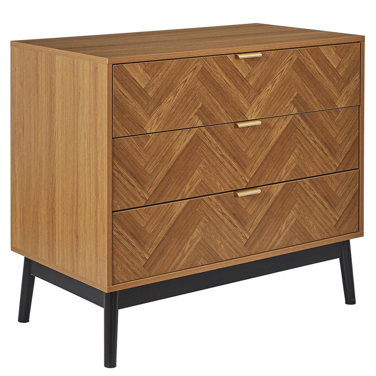 Commode 3 tiroirs effet bois noyer 60x40x78cm ADJUSTTRUNK