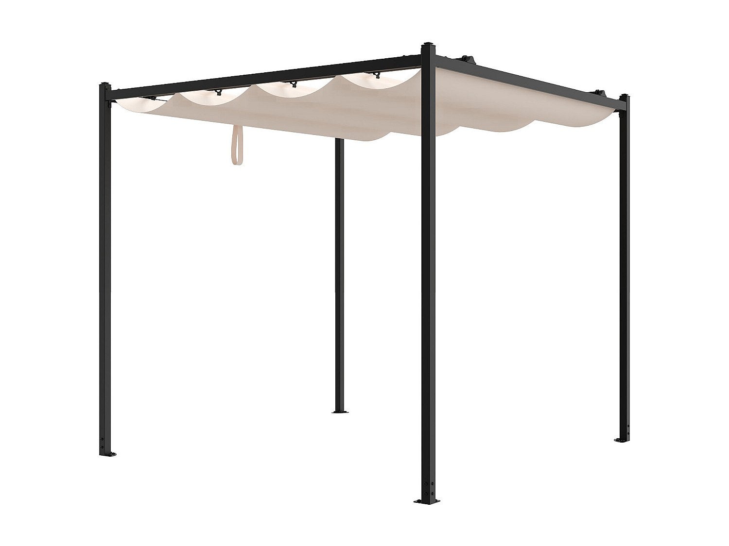 Wolnostojąca pergola stalowa z rozsuwanym dachem - 5,3 m² - czarna - MAZARA