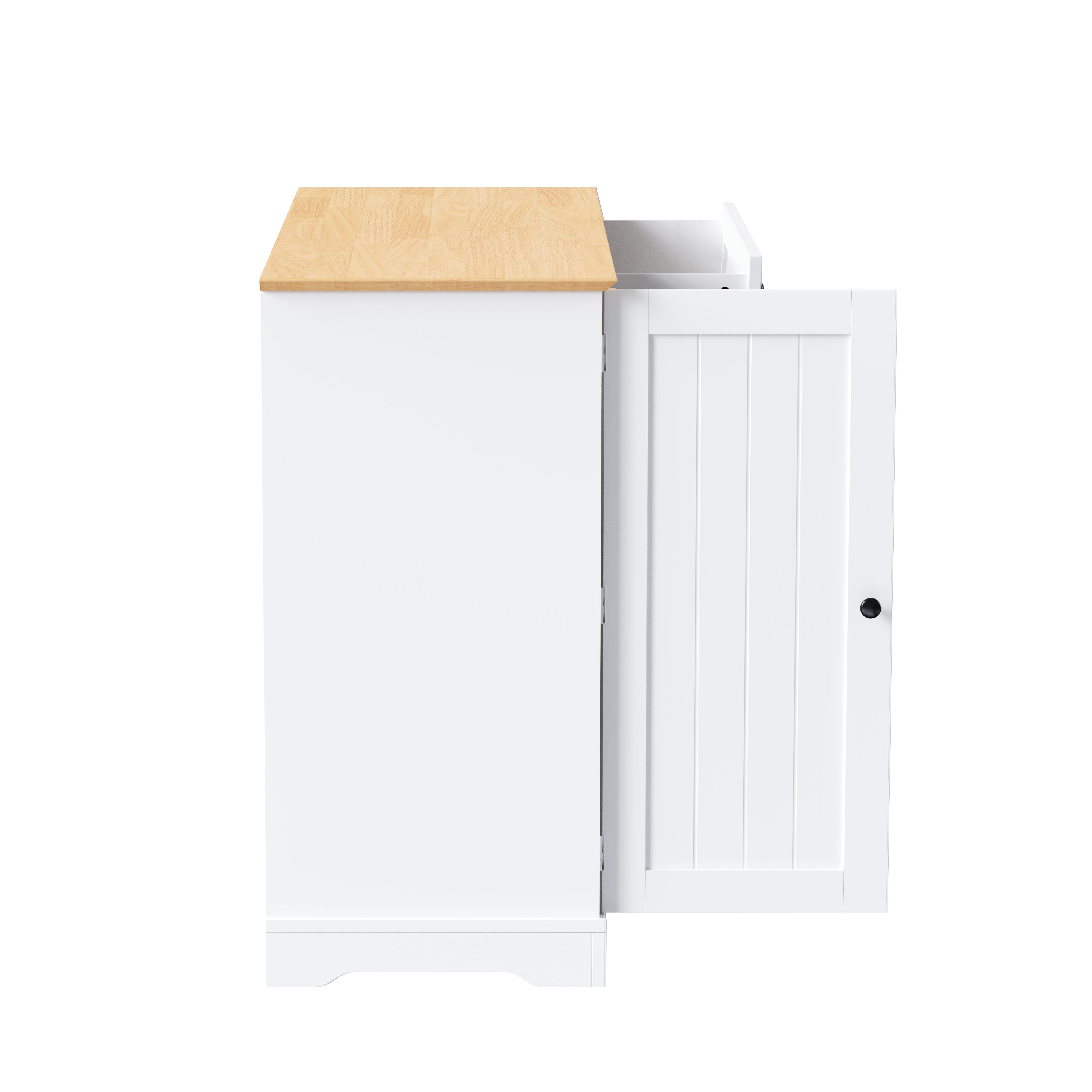 Nowoczesna komoda z 3 drzwiami i 1 szufladą - 107 x 40 x 83,4 cm - do jadalni, salonu - MDF - Biały + naturalny - 9