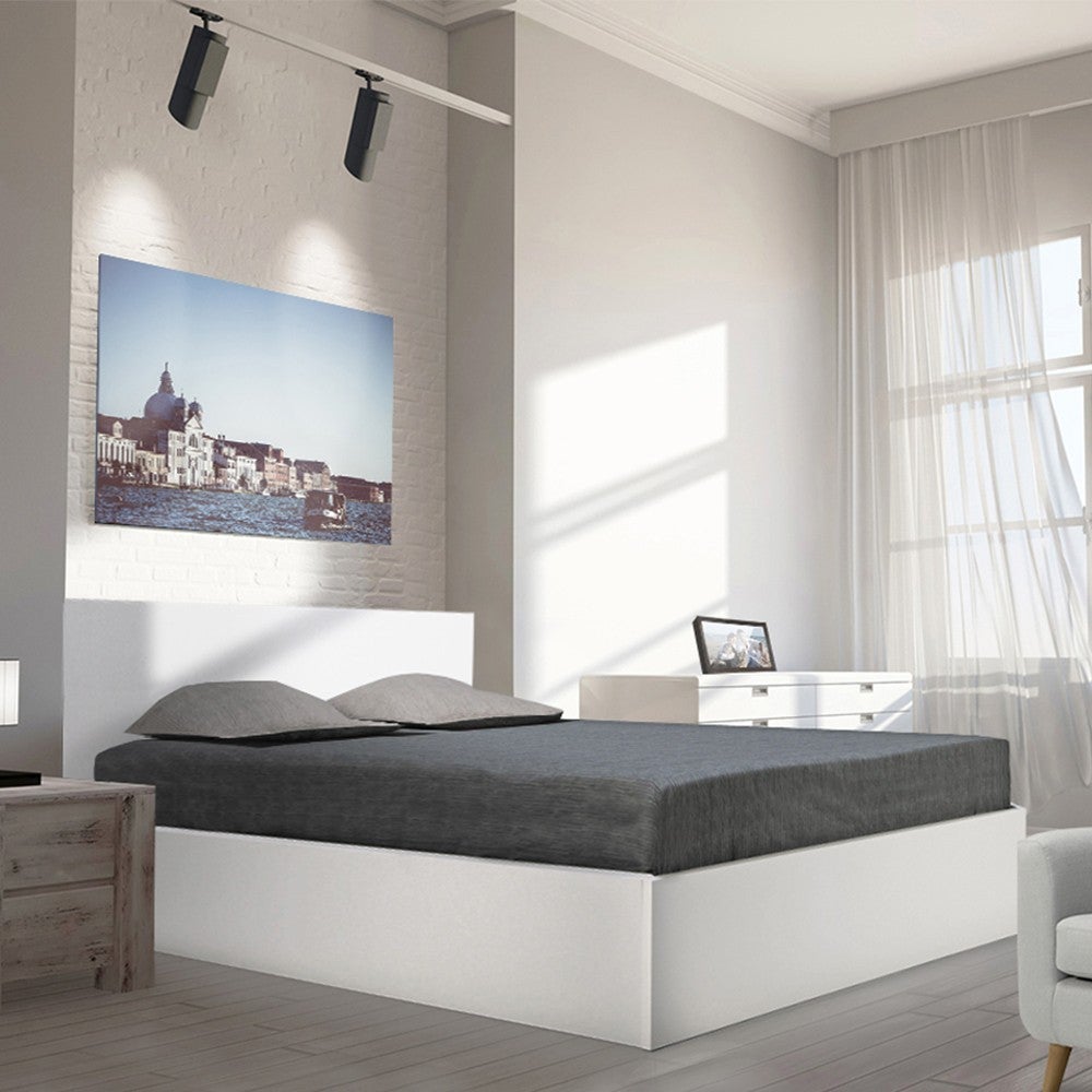 Lit coffre MADRID 180x200 + 1 sommier / Blanc - 7