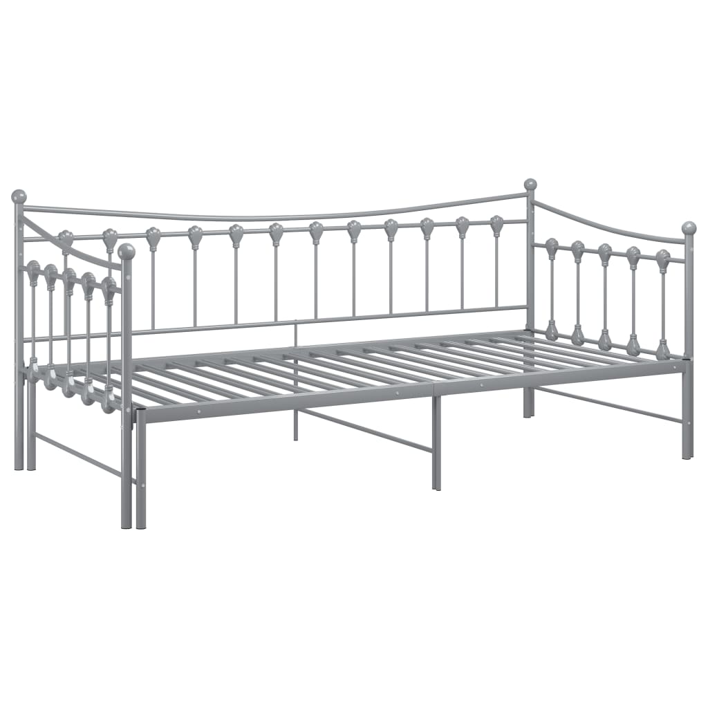 Maison Exclusive - Cadre de canapé-lit extensible sans matelas gris métal 90x200cm - 5