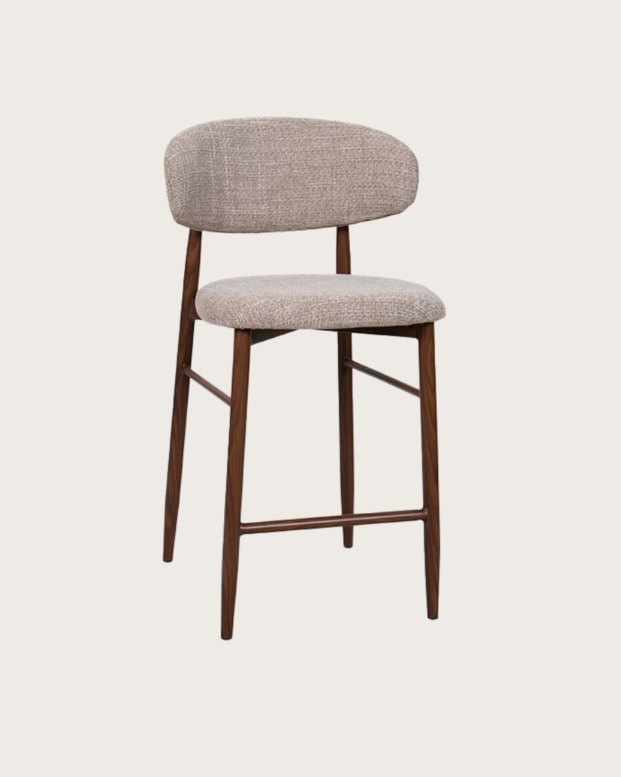 Kerin - Chaise de bar en tissu et pieds métal - 4