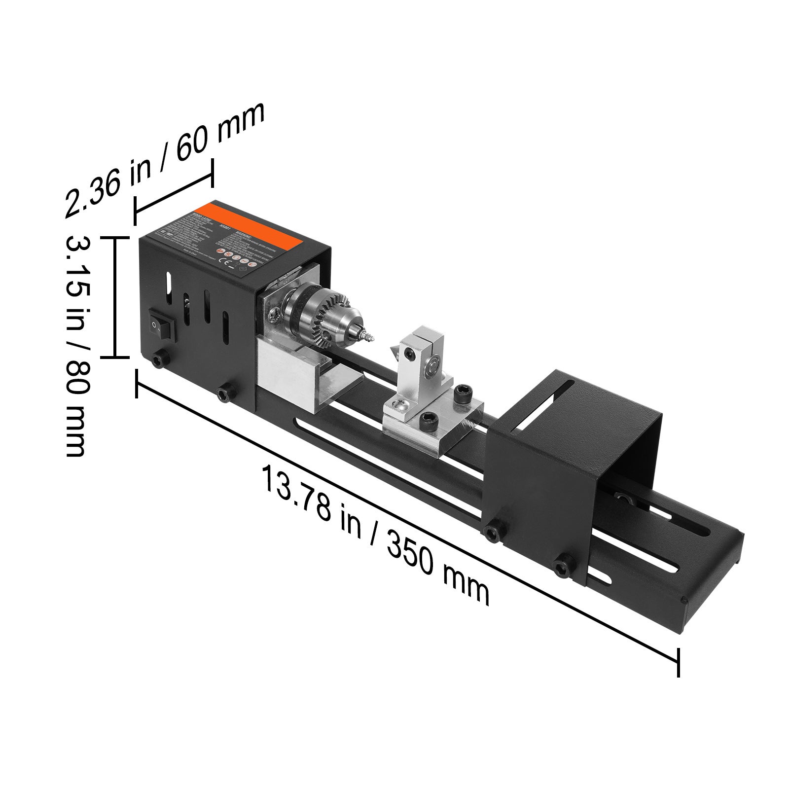 Mini torno para madeira,SucceBuy 2,76 x 6,3 polegadas,24V CC,96W,7 velocidades,furadeira de madeira DIY - 2