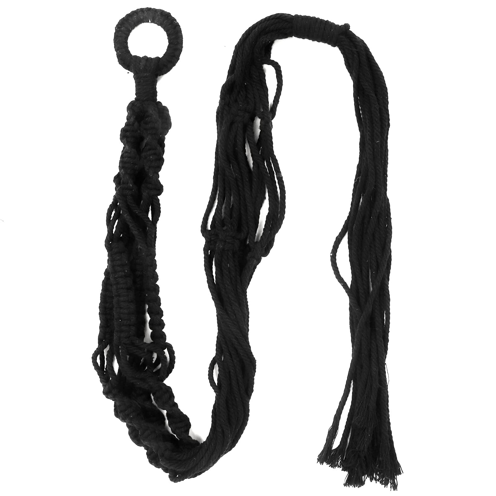 Corda per Appendere Piante, Corda in Cotone Intrecciata Lunga 1 M, Supporto per Vasi da Fiori Sospesi per Vasi di Piccole Piante, Decorazioni per la Casa (nero