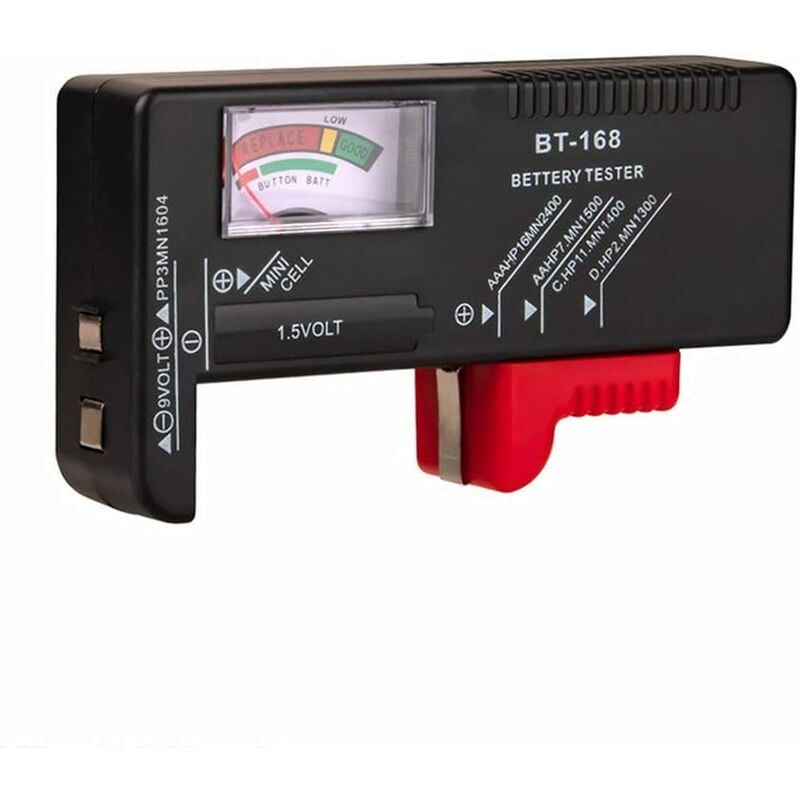 🔋 Comprobador Universal De Pilas BT-168 | Testeador Para AA, AAA, C, D, 9V Y Botón, Sin Batería Externa, Portátil