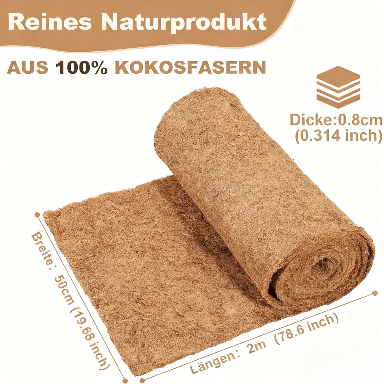 Tapis paillis fibre de coco 50x200cm antidérapant naturel, isolation hiver couvre-sol pour arbres fruitiers et protection gel - 5