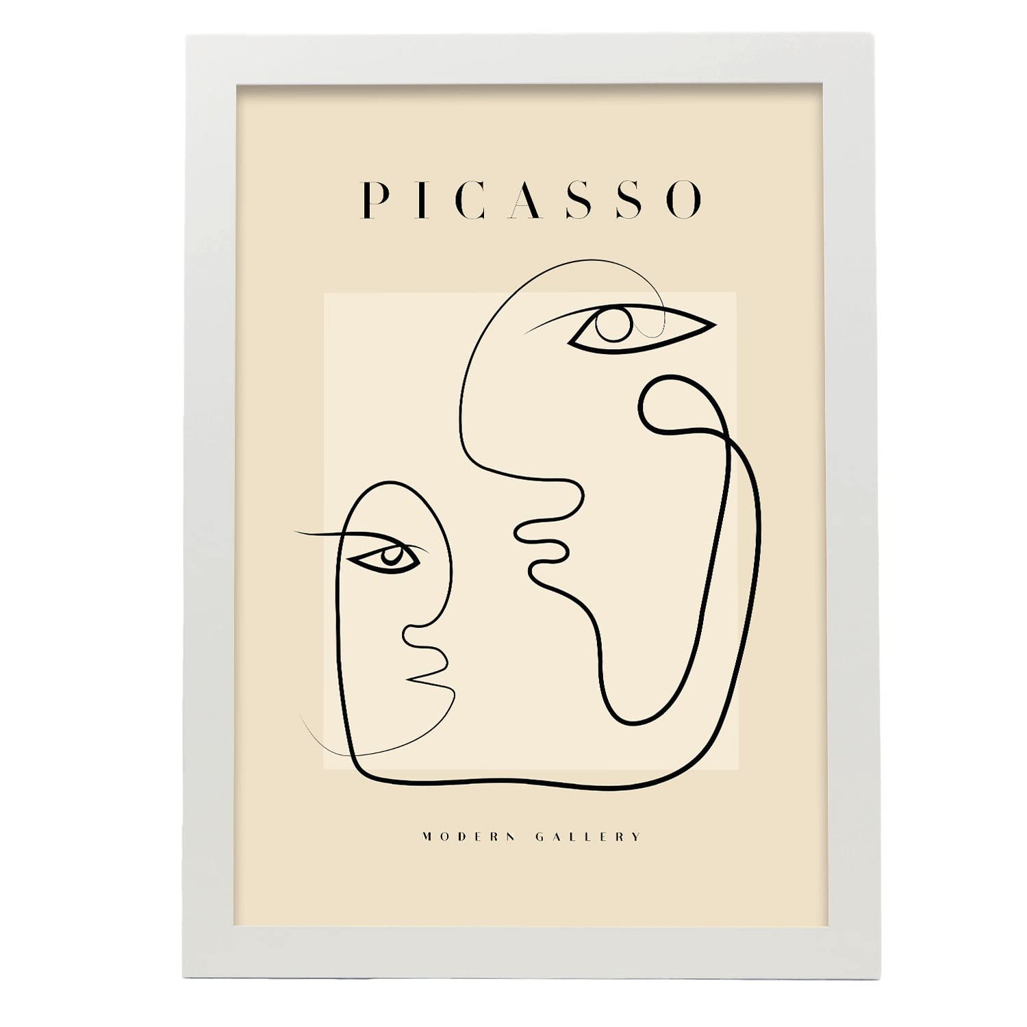 Nacnic póster de colección picasso 5 ilustraciones en estilo exhibición de arte surrealismo y cubismo para la tamaño a3 con marco blanco