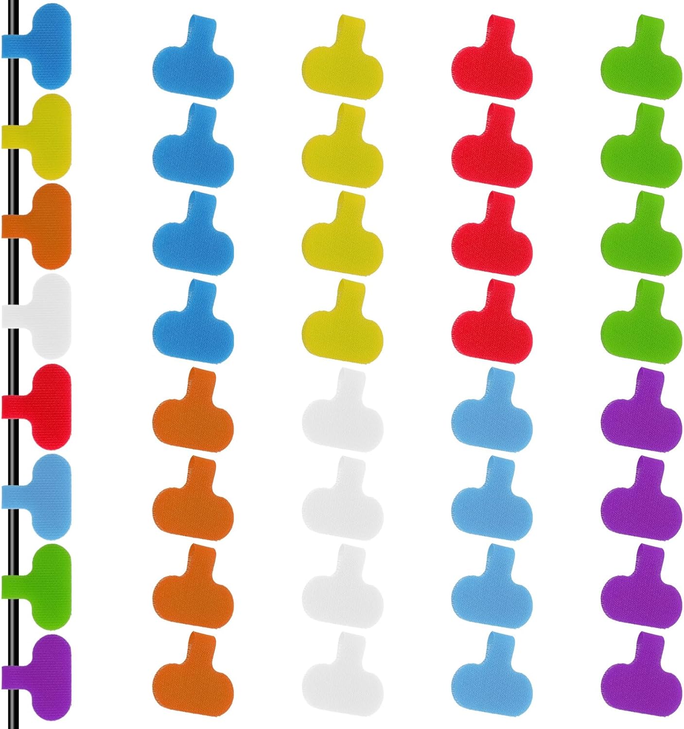 Lot de 32 - 8 couleurs étiquettes de câble imperméables en nylon pour l ...
