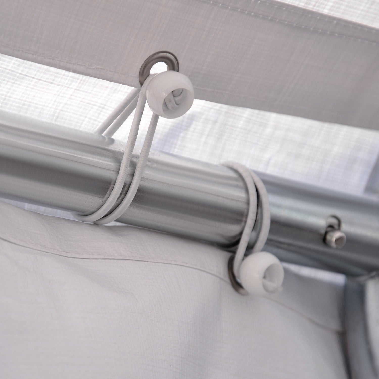 Outsunny Tendone per Feste 6x4m con Pareti Rimovibili, Porte e 6 Finestre, Bianco - 7