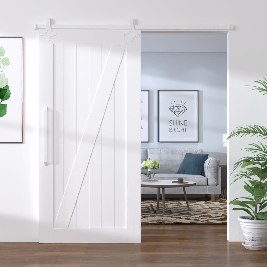 Kit herrajes para puerta corredera 200 cm acero blanco
