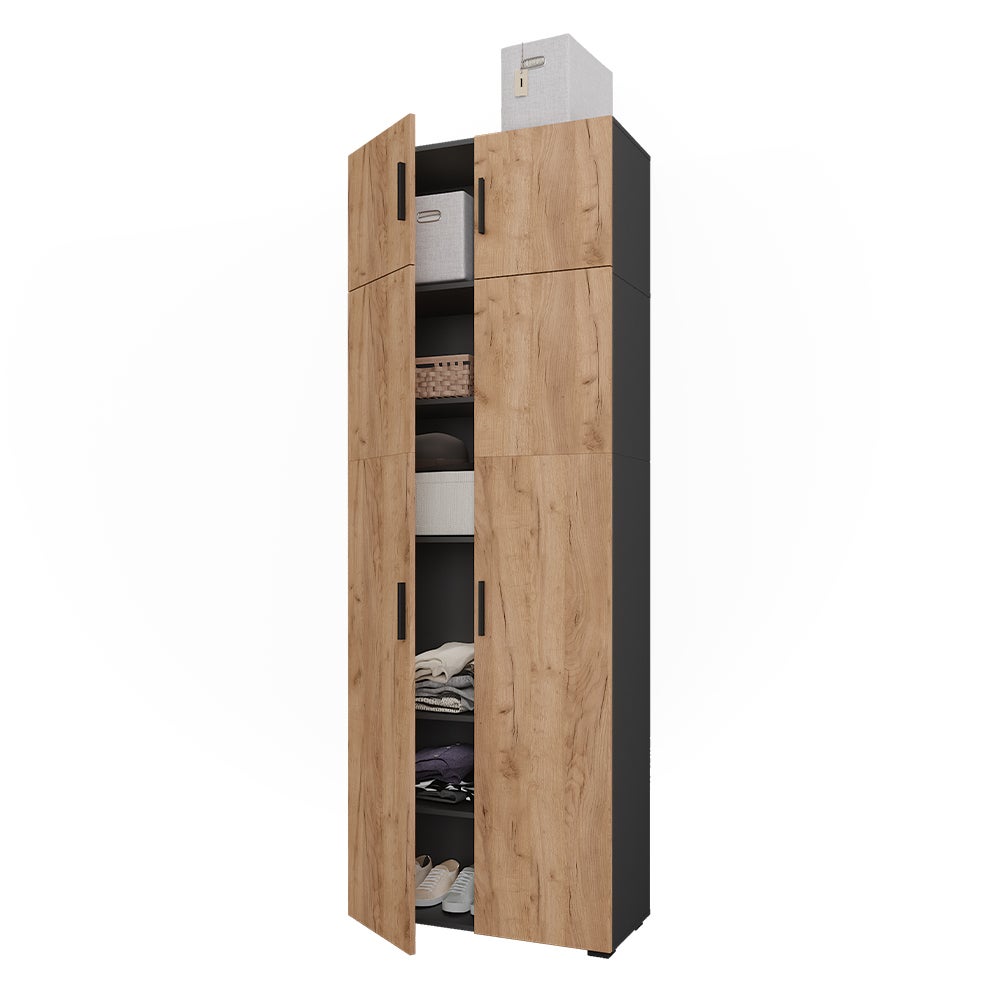 Vicco Étagère à dossiers Frank, Anthracite/chêne doré, 80x223.8cm avec fixation darmoire - 6