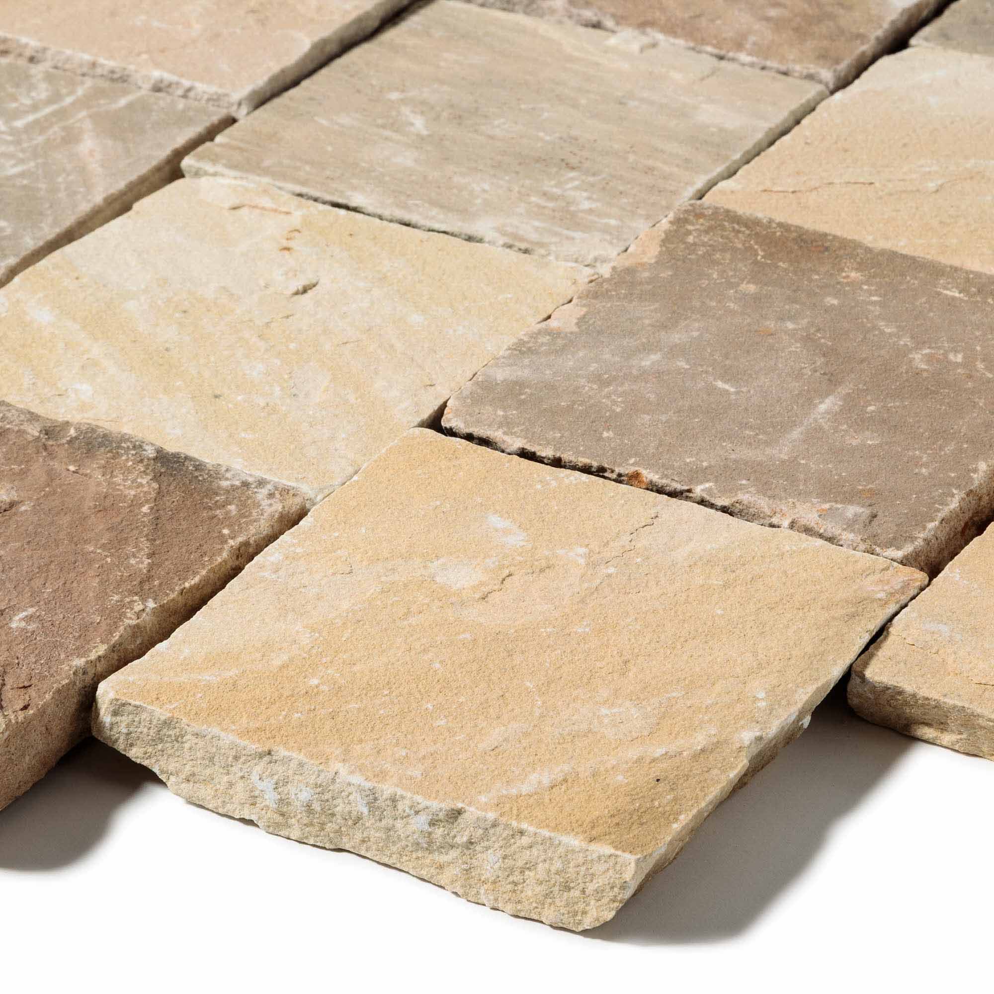 Pavé Grès Kandla Beige 14x14x2-2,5 cm (vendu au m² - 42 pavés/m²) - RO'MA NATURE - 7