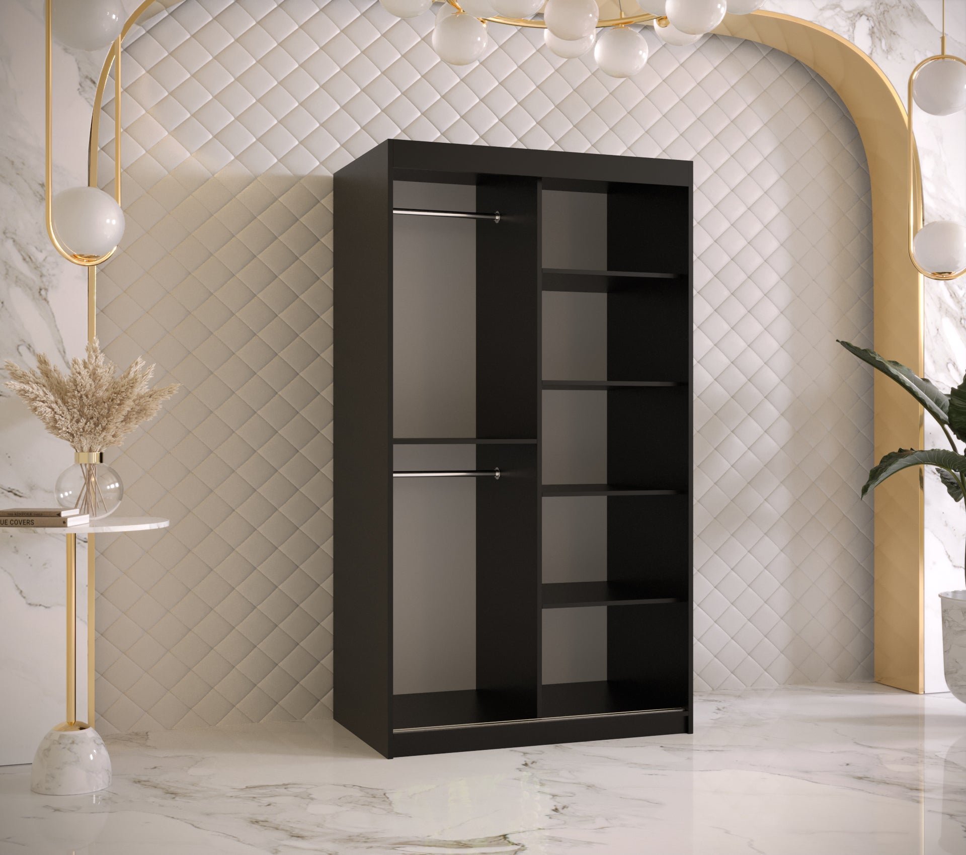 Szafa przesuwna garderoba RAMIRO 2 100 x 62 x 200 cm Czarny - Abiks Meble - 3