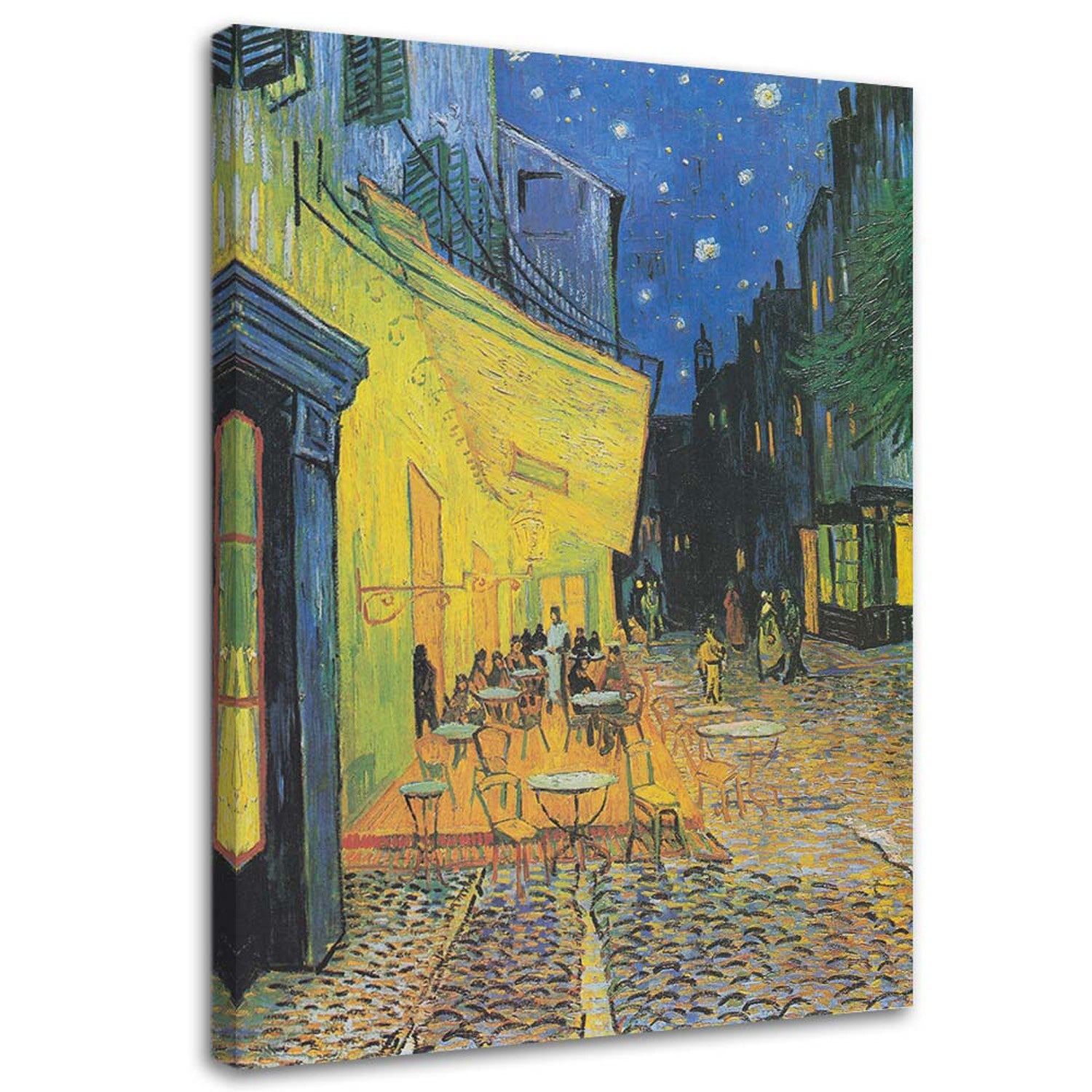 Obraz na płótnie, Taras kawiarni w nocy - V. van Gogh reprodukcja 80x120