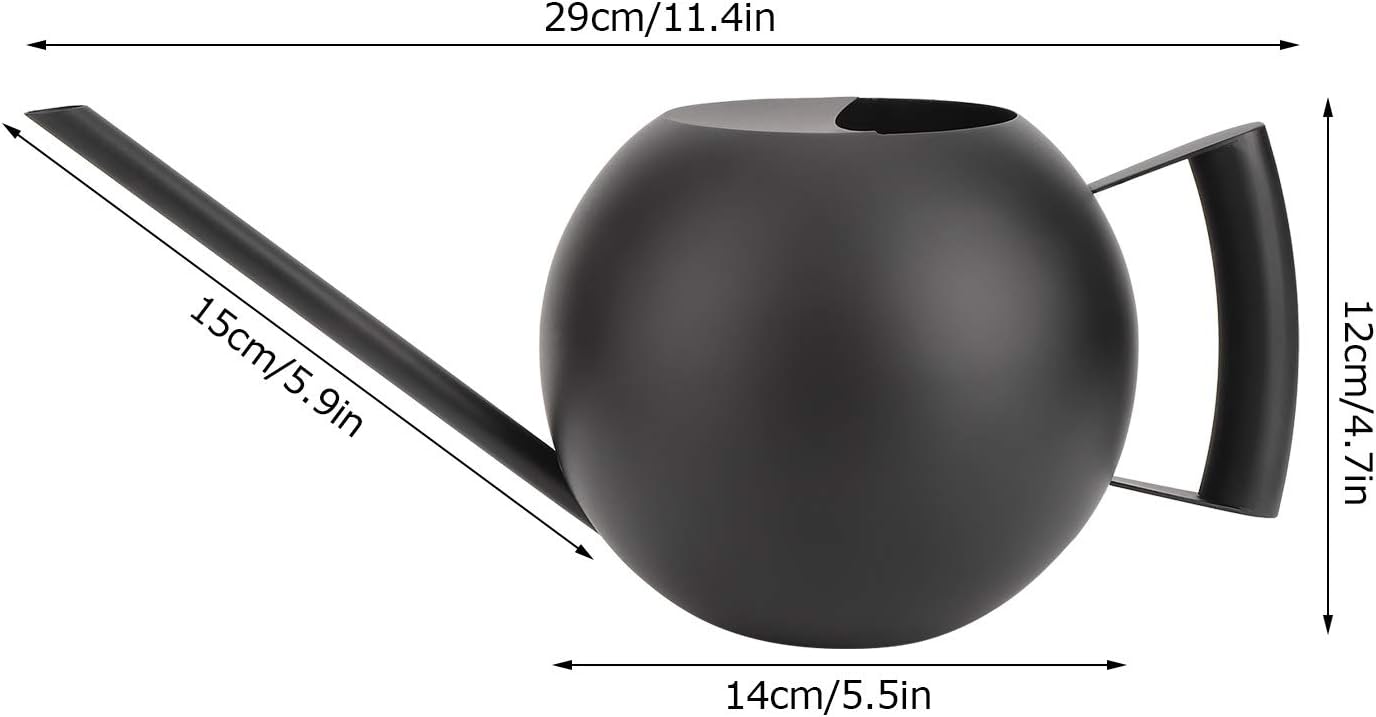 1L Metall Noir, Arrosoir Plante Interieur, Acier Inoxydable à Long Bec, Design Moderne pour Intérieur, Balcon et Terrasse, Facile à Nettoyer - 2