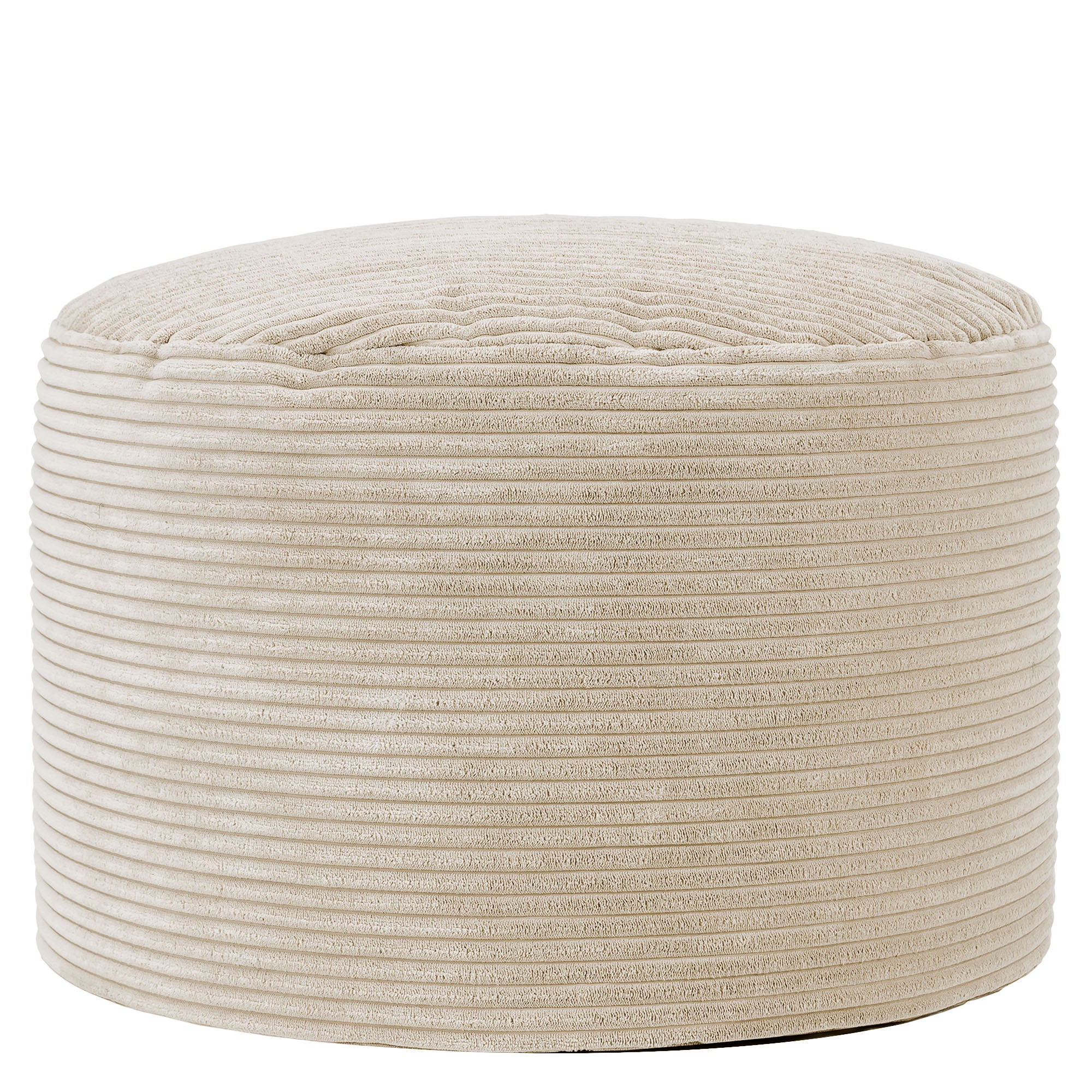 Pouf fauteuil avec repose-pied rond Icon velours côtelé beige galet 97x84cm Oeko-Tex® - 6