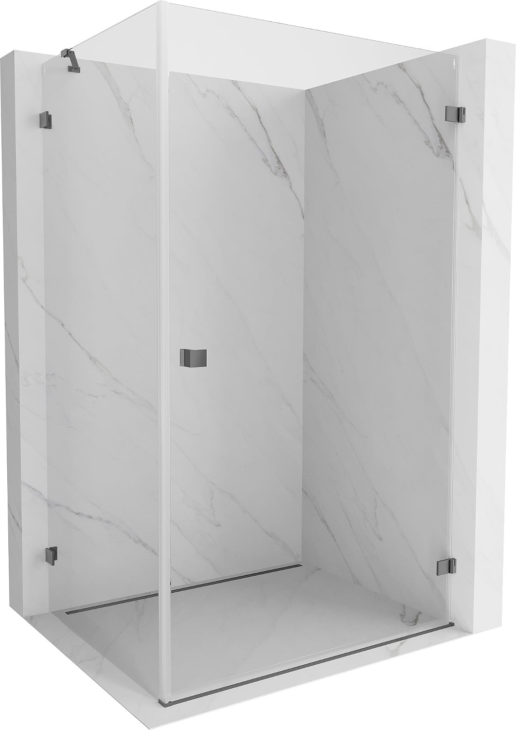 Mexen Lunar-B kabina prysznicowa uchylna prawa 85 x 80 cm, transparent, gun metal - 832-085-080-95-00-P