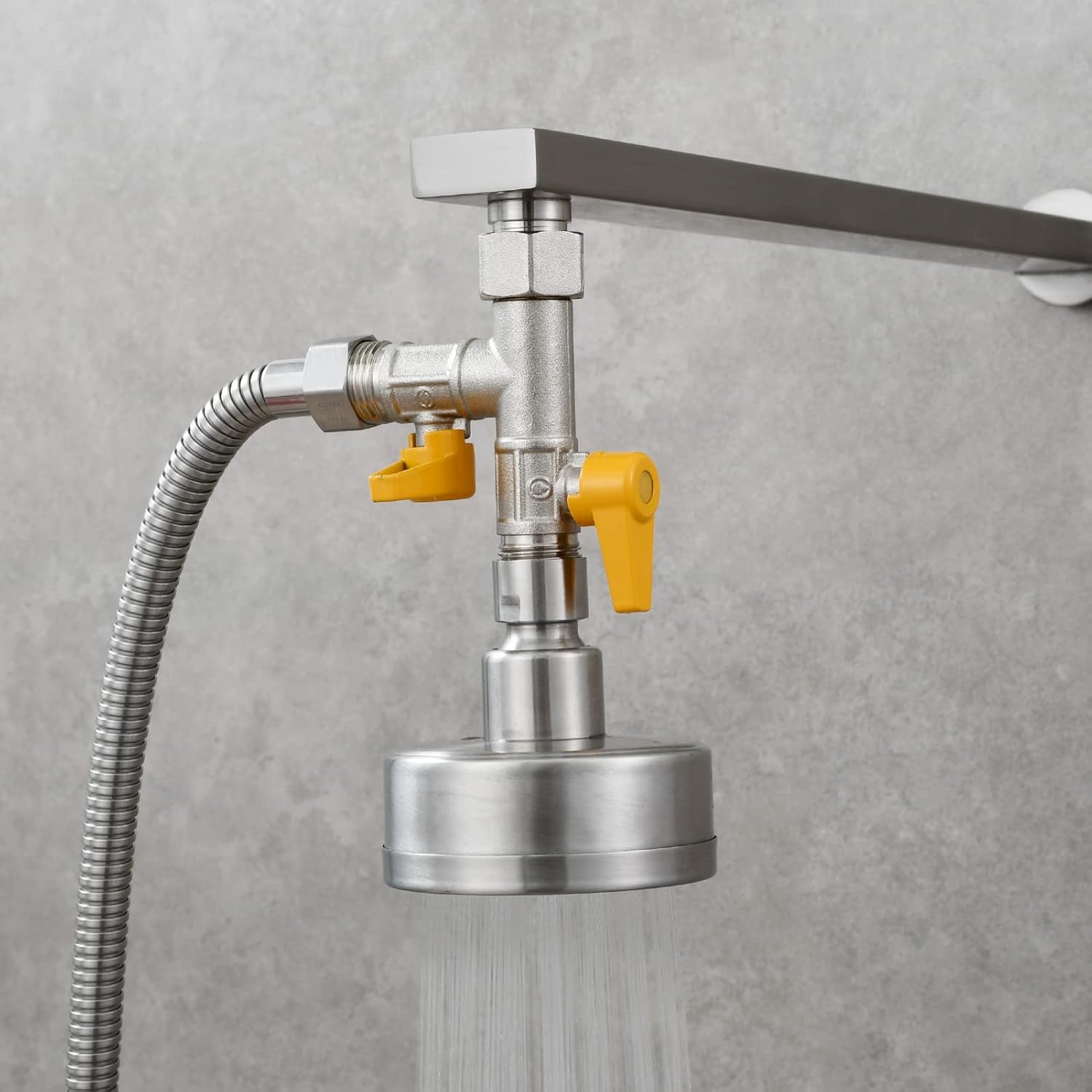 Vanne 3 Voie Raccord T 1/2 Douchette et Douche de Tête Bras de Douche Inverseur 3 Voies en Laiton Adaptateur Robinet Éteindre, DSF009 - 2