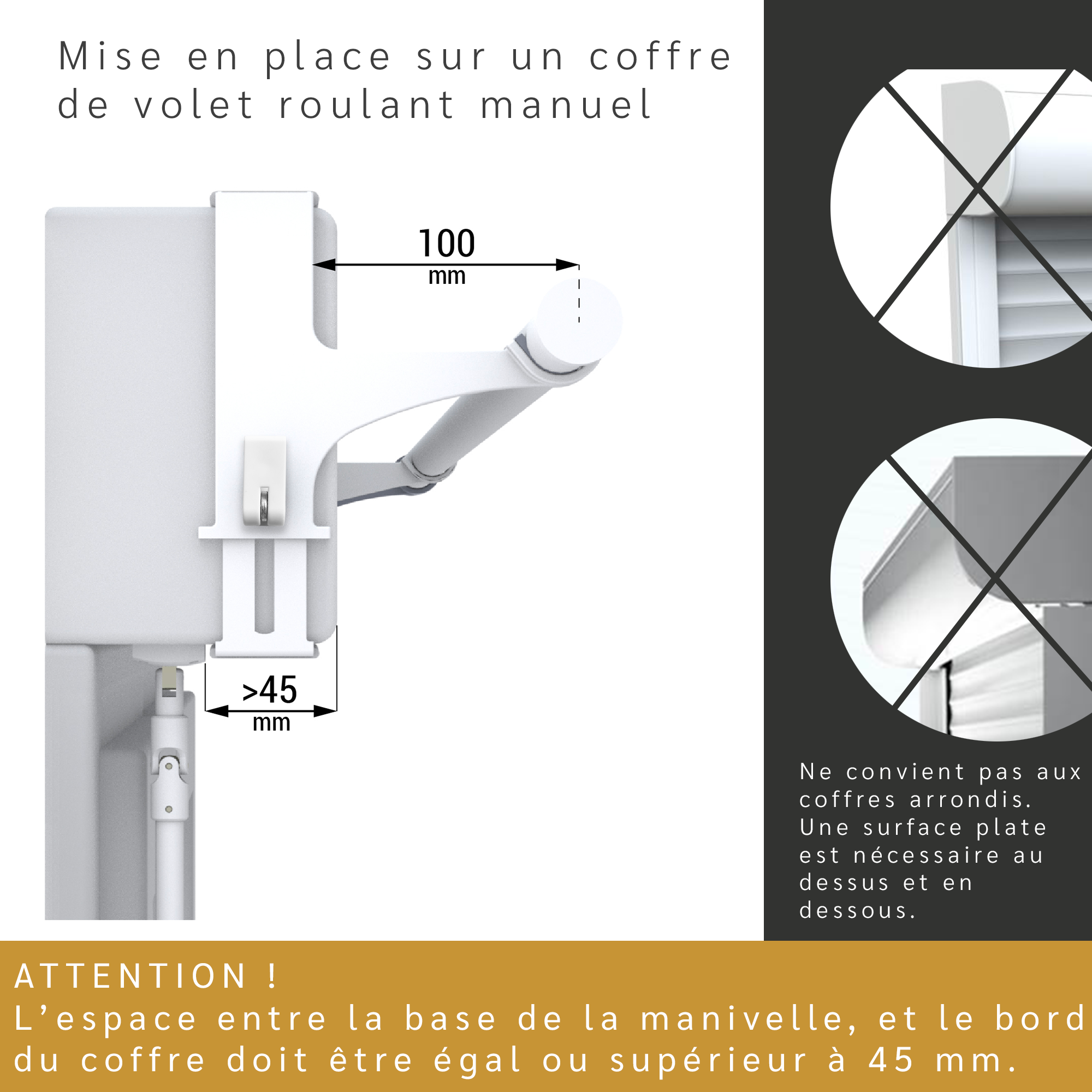 Kit de 2 supports sans perçage blancs pour tringle à rideaux spécial volet roulant - 3