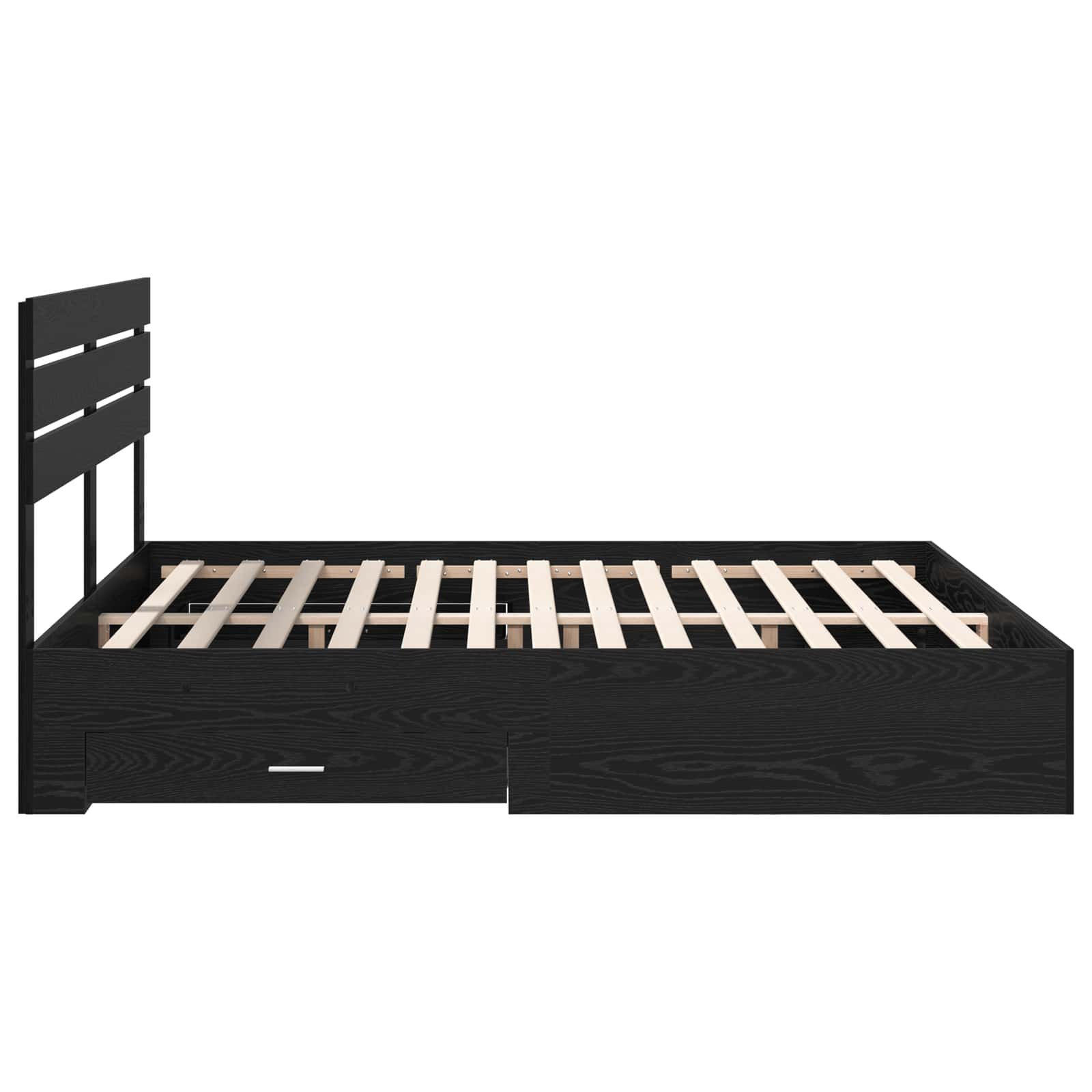 Cadre de lit chêne noir 180 x 200 cm en panneau de bois - 9