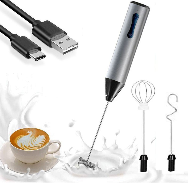 Mousseur À lait, de poche Buse À Café 3-Vitesses Batteur À Oeufs Rechargeable Mini Café Boisson Boissons Mélangeur Fouet blanc - Electroménager