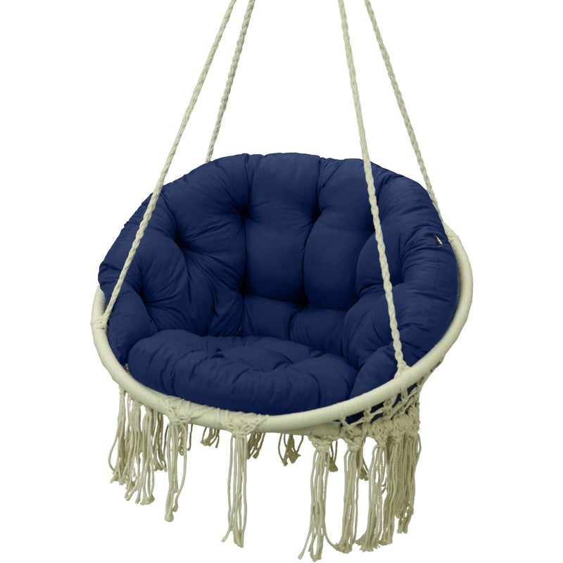 Poduszka ogrodowa na krzesło huśtawkę wiszącą bocianie gniazdo AMPO 110x60 cm granatowy 1 szt.