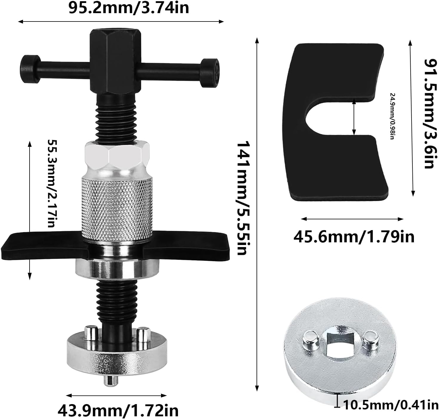 Kit d'outils de rembobinage de piston d'étrier de ein 21 pièces