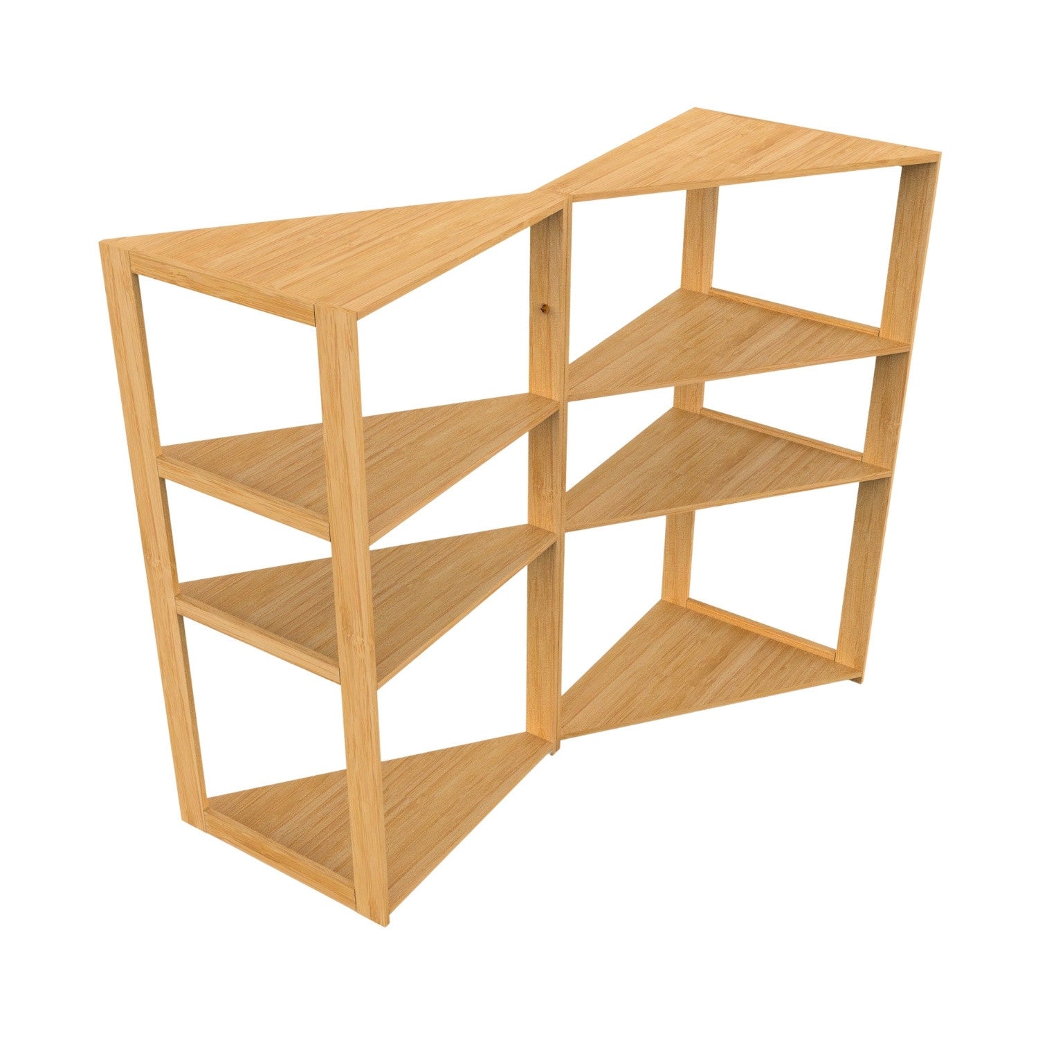 Etagère d'angle en bambou avec 3 niveaux de canopée 80x36,6x33,5cm 7house - 3