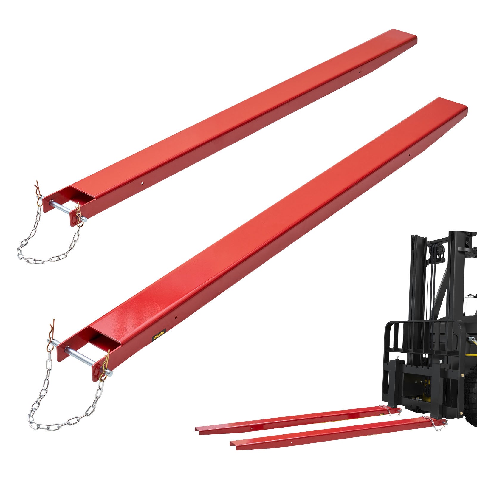 Przedłużenia wideł paletowych Przedłużenia wózków widłowych 72" x 4,5" Heavy Duty ze sworzniami VEVOR