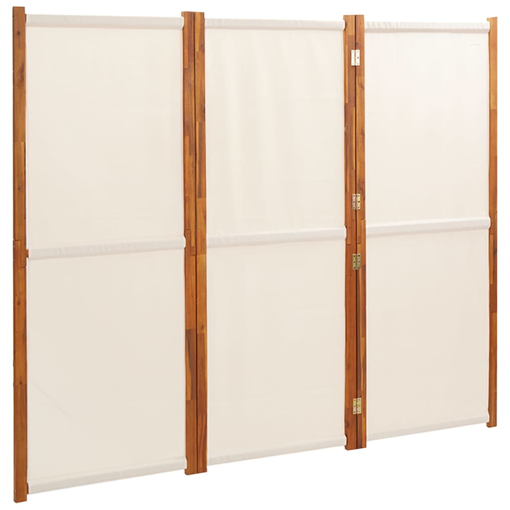 Biombo divisor de 3 paneles blanco crema 210x180 cm - comfortxl