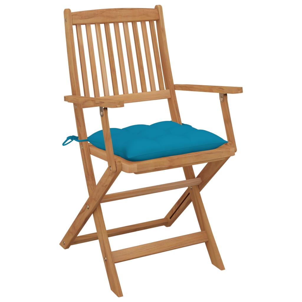 Chaises pliables de jardin 4 pcs avec coussins Bois d'acacia 19 - 2