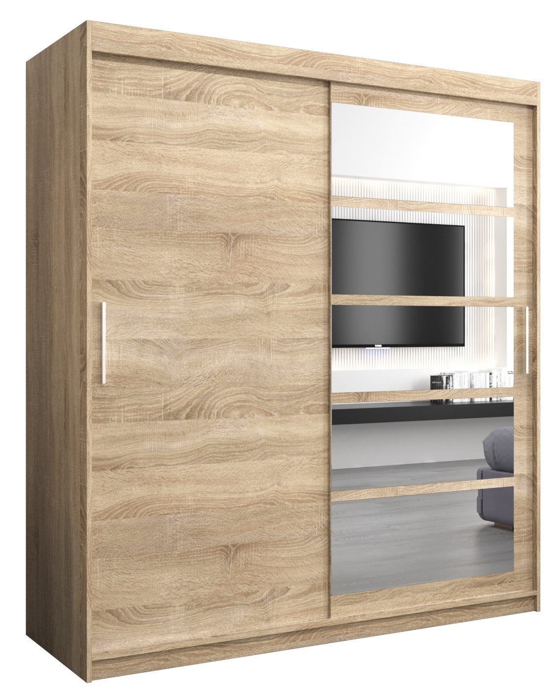 Szafa przesuwna garderoba ROMA 1 180 x 62 x 200 cm Sonoma - Abiks Meble