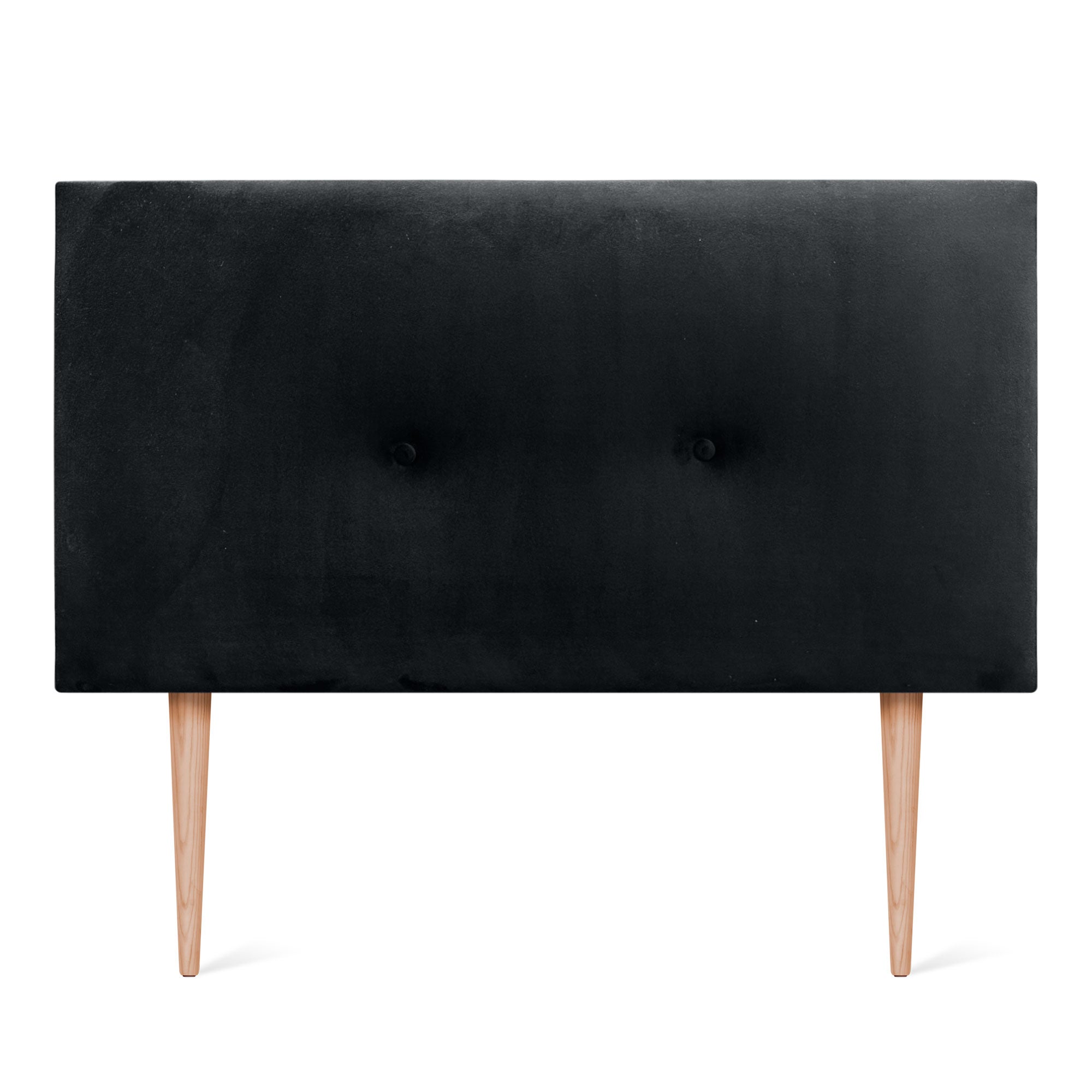 DHOME Testiera in velluto liscio con bottoni e gambe alta gamma moderna testiera imbottita per letto di lusso camera da (Noir, 110x105cm) - 3