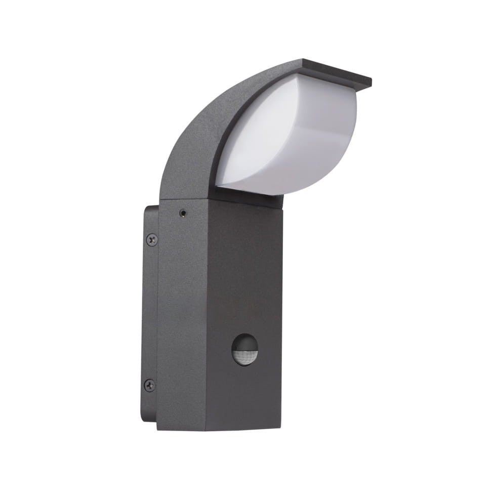 Kinkiet zewnętrzny z czujnikiem ABETE LED 7W Neutralna biel 540lm grafitowy wym:20x10,5x10cm IP44 Kanlux