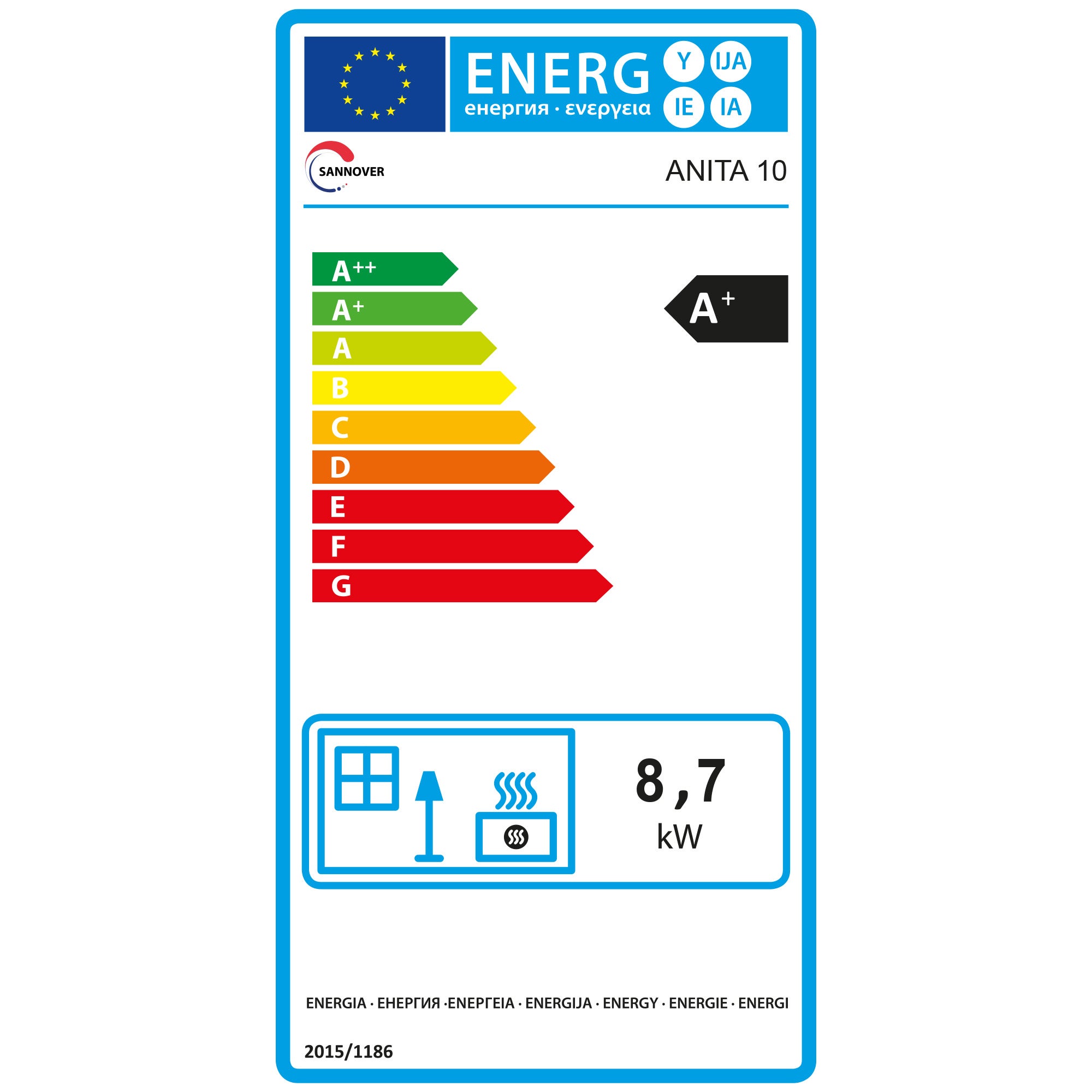 Stufa a pellet ad aria Anita da 10 kW Sannover nera - 3