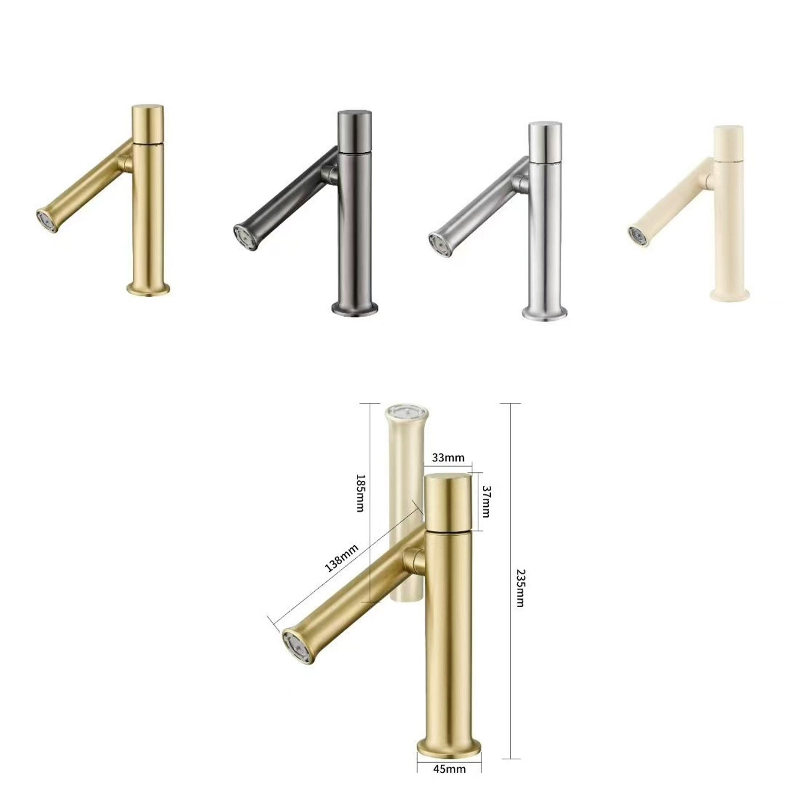 VICTOVA – Miscelatore per lavabo monocomando, beccuccio orientabile con altezza regolabile, in acciaio inox cromato lucido - 7