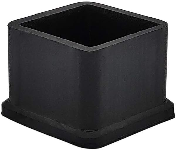 Opakowanie 16 grubych, kwadratowych, czarnych, gumowych ochraniaczy na nogi stołu lub krzesła, 2,5 x 2,5 cm (1 cal x 1 cal)