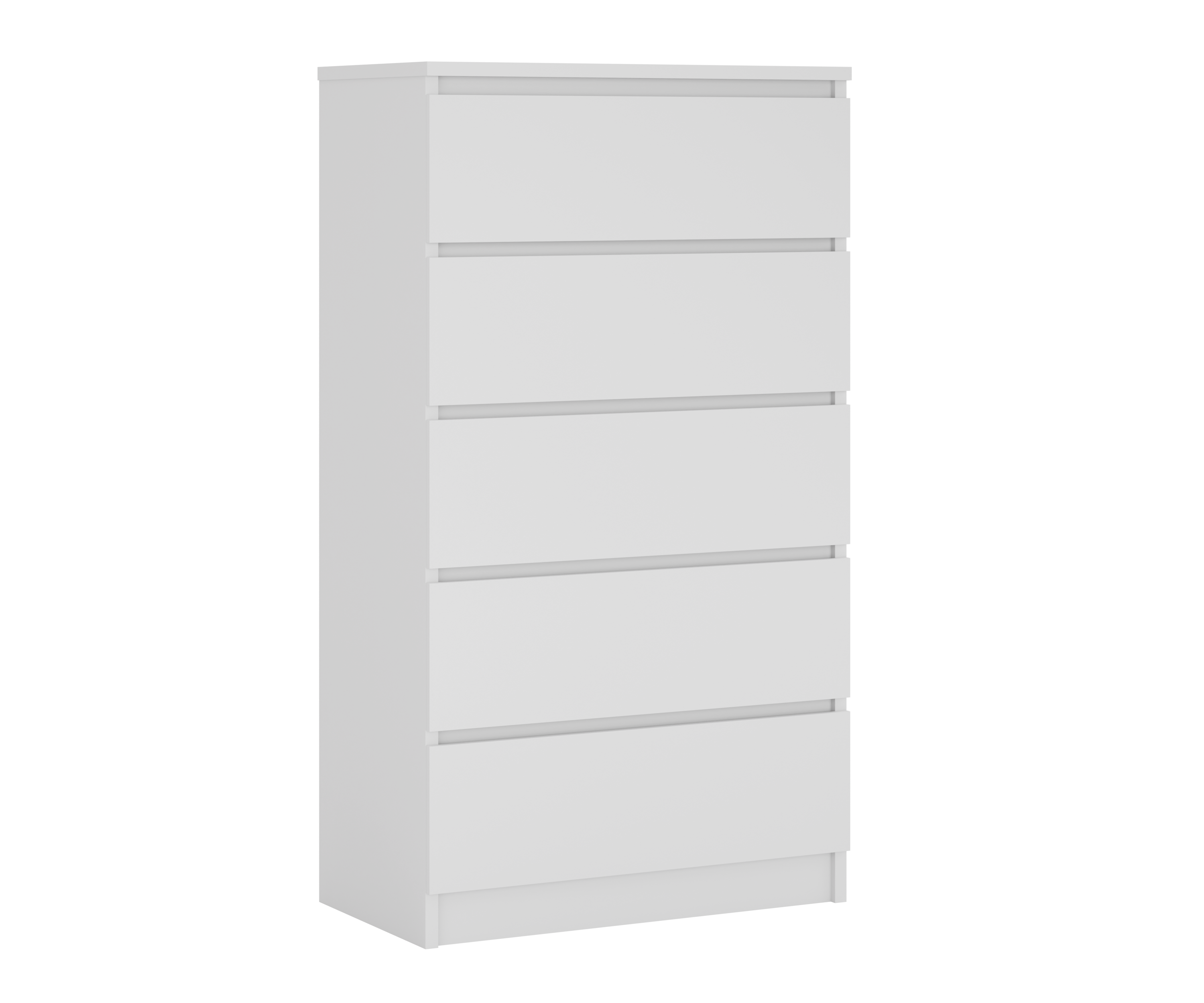 Commode 5 Tiroirs : Blanc Mat, 70 x 39 x 125 cm | Leroy Merlin