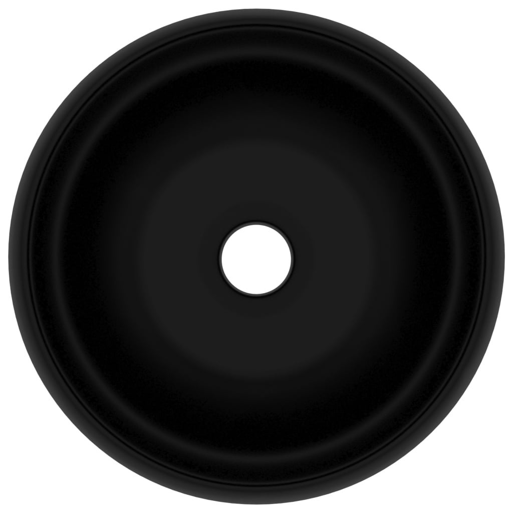 Maison Exclusive - Lavandino Lusso Rotondo Nero Opaco 40x15 cm in Ceramica - 8