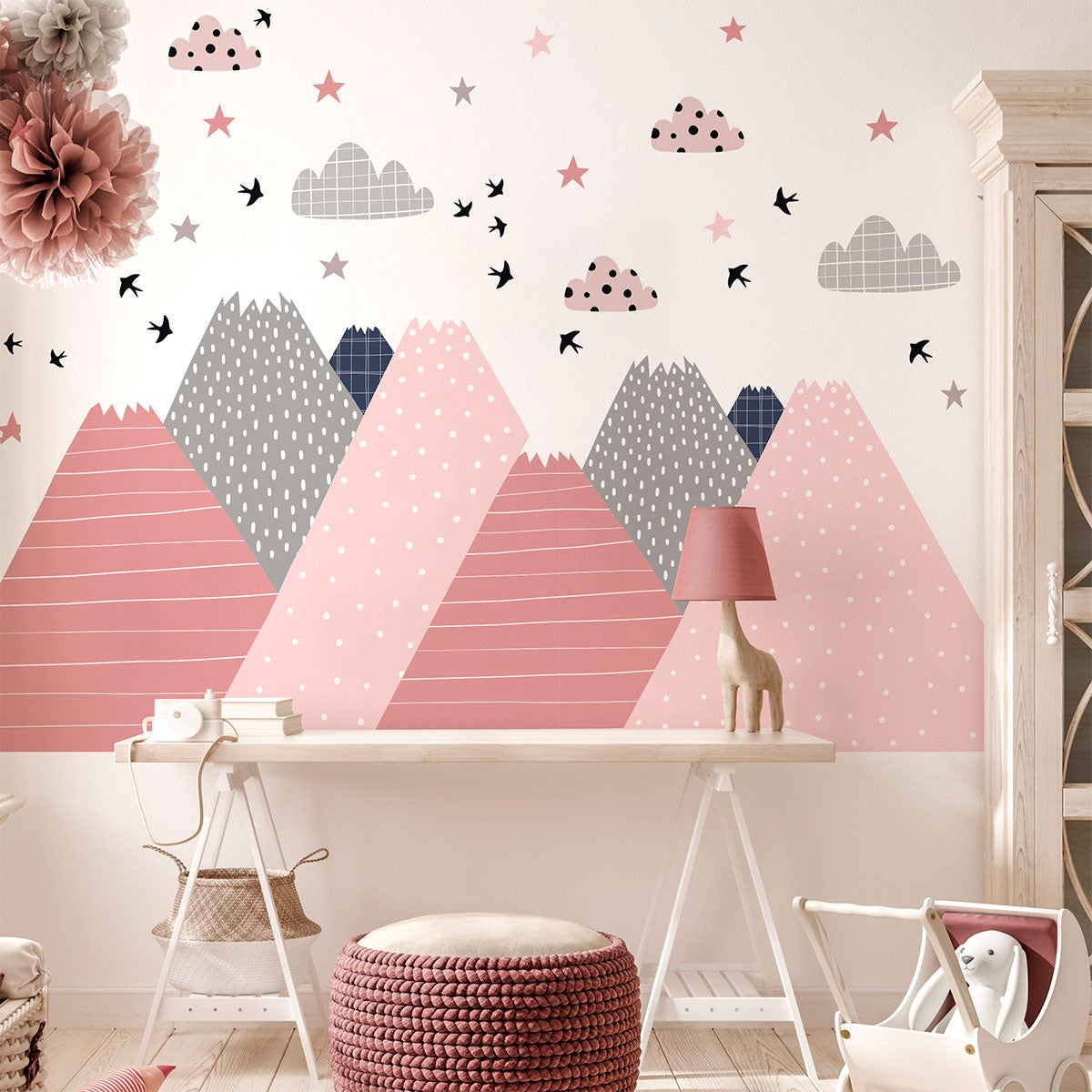 Adesivo bambino di montagna scandinavo marika - Sticker adesivo - adesivi murali - 60x90cm - 3